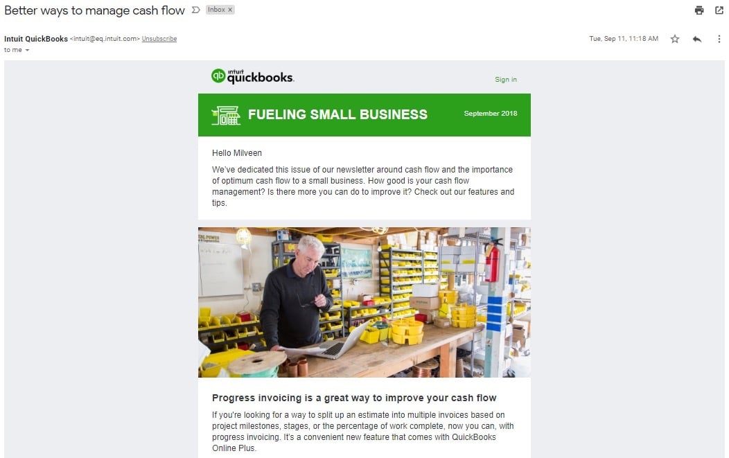 Example of referral marketing in retention emails