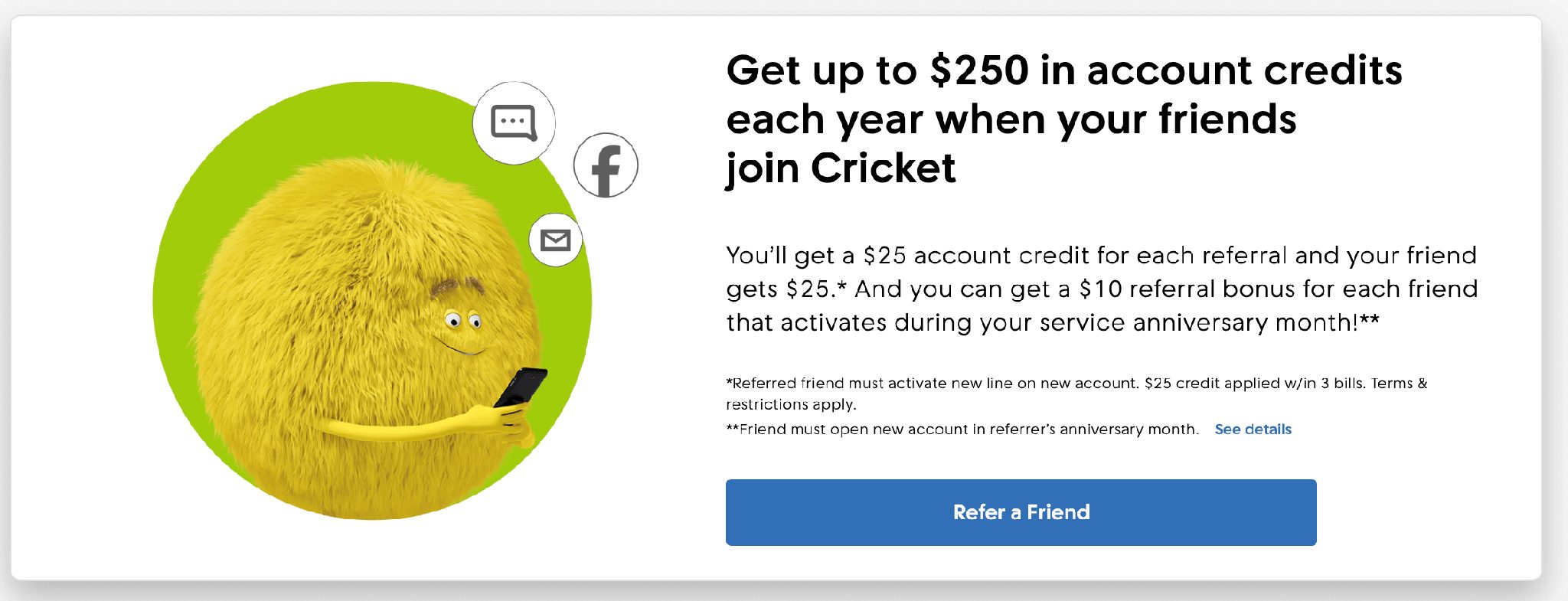 Referral program incentives: Account credit delivers repeat value. 