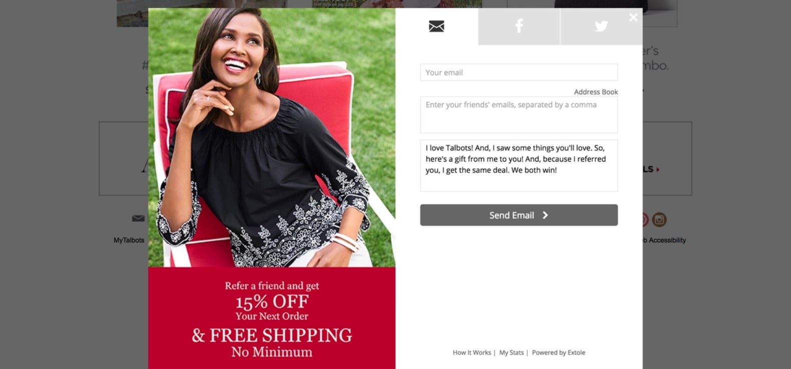 Ecommerce Referral Program Example