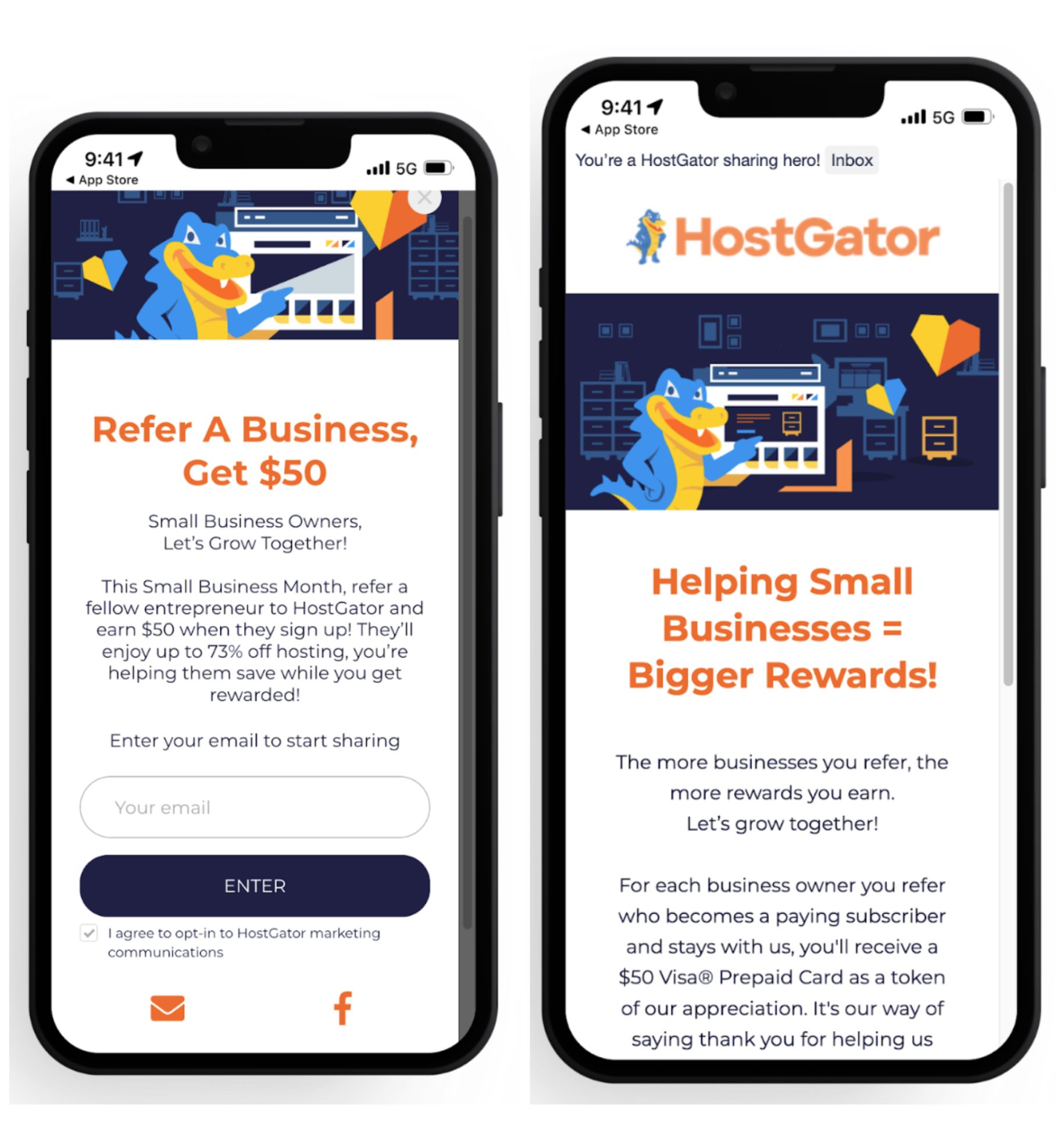 native app referral program example.