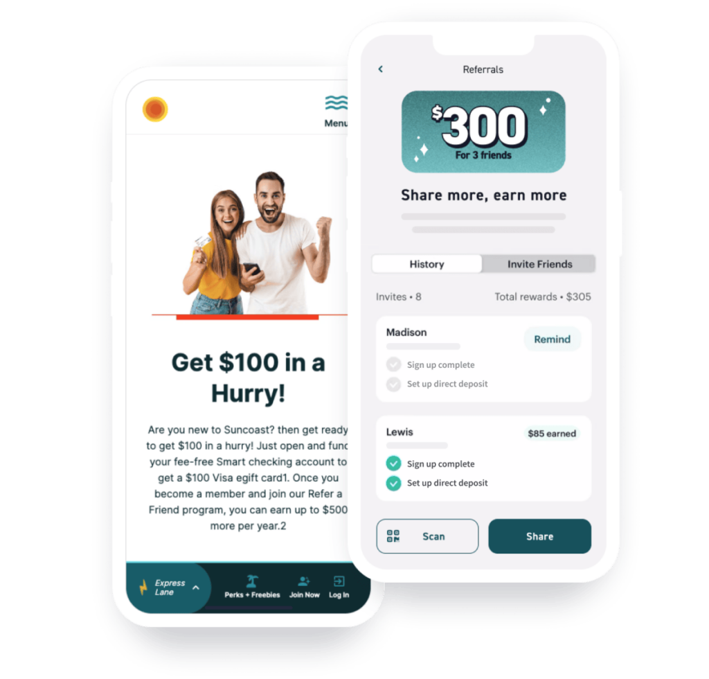 Mobile banking referral program example
