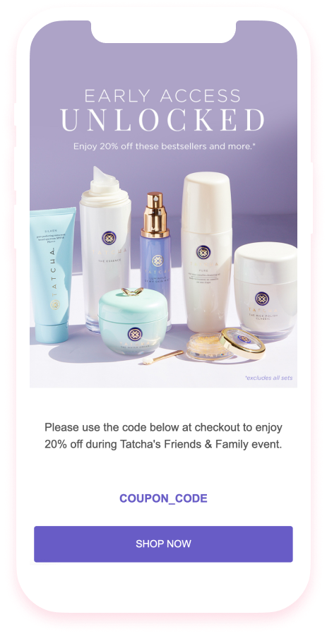 A personalized friends and family email.