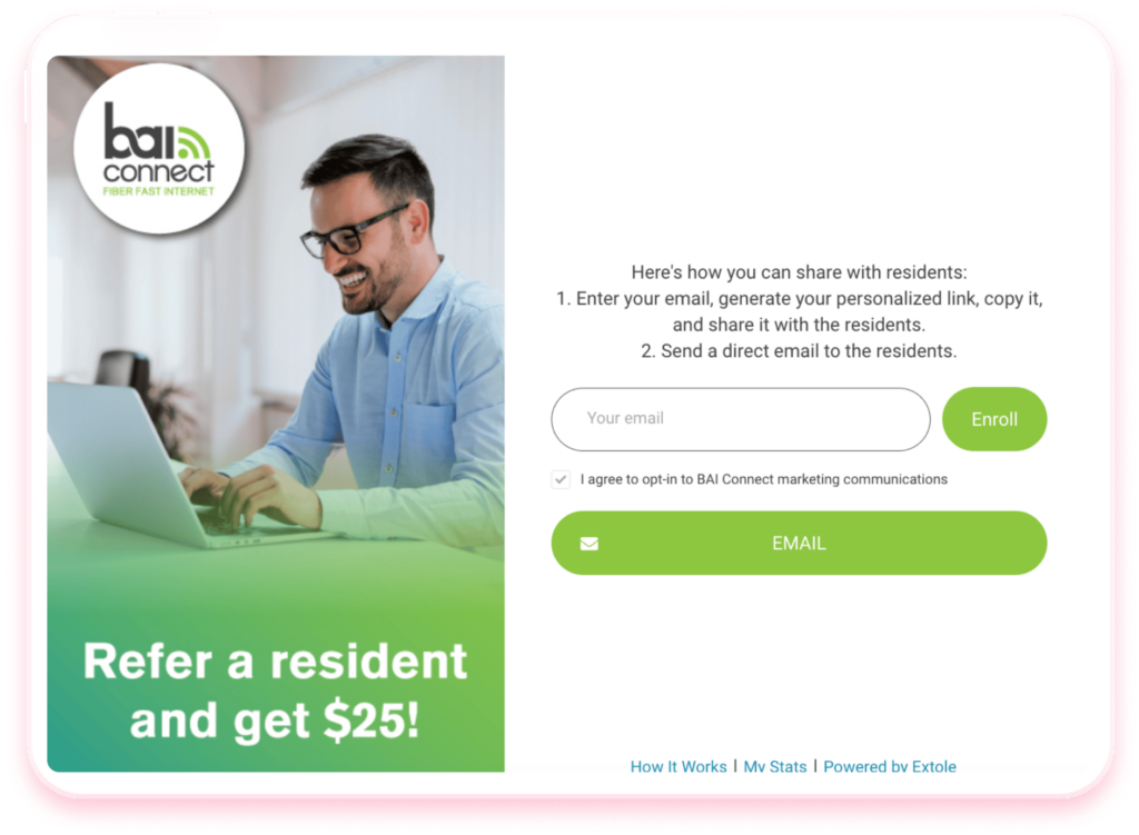 BAI Connect's telecom referral reward program